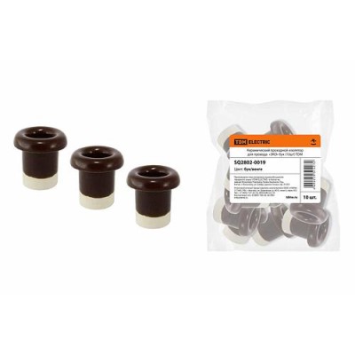 Керамический проходной изолятор для провода «ЭКО» бук (10шт) TDM Керамический проходной изолятор для провода «ЭКО» бук (10шт) TDM