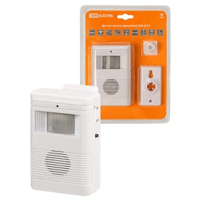 Датчик-звонок (движения) ДЗв-Д-01 (инфракрасный, 6 м, 32 мелодии, 3х1.5 В АА, 80 дБ, IP20) TDM Датчик-звонок (движения) ДЗв-Д-01 (инфракрасный, 6 м, 32 мелодии, 3х1.5 В АА, 80 дБ, IP20) TDM