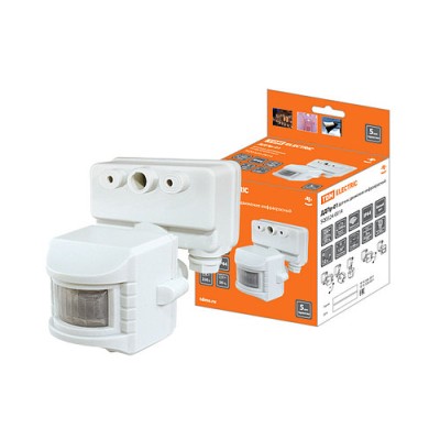 Датчик движения на прожектор ДДПр-01 (белый) 1100Вт, 5-480с, 12м, 5+Лк, 120гр, IP44, TDM Датчик движения на прожектор ДДПр-01 (белый) 1100Вт, 5-480с, 12м, 5+Лк, 120гр, IP44, TDM