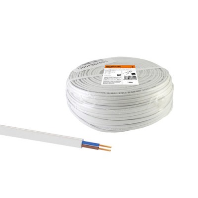 Шнур ШВВП 2х0,5 ГОСТ (100м), белый TDM Шнур ШВВП 2х0,5 ГОСТ (100м), белый TDM