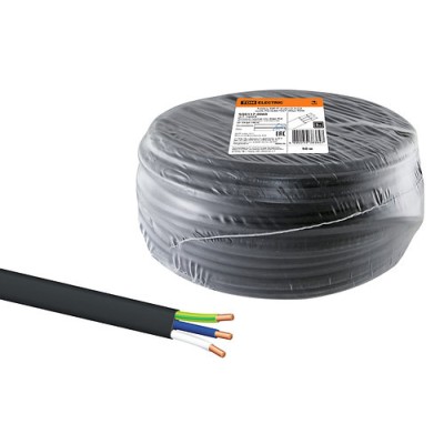 Кабель ВВГ-П нг(А)-LS 3х2,5 ок(N, PE)-0,66 ГОСТ (50м) TDM Кабель ВВГ-П нг(А)-LS 3х2,5 ок(N, PE)-0,66 ГОСТ (50м) TDM