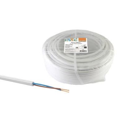 Провод ПВСмб 2х1 (5м), белый Народный Провод ПВСмб 2х1 (5м), белый Народный