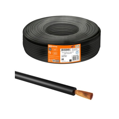 Провод ПуГВнг(А)-LS 1х6,0 ГОСТ (100м), черный TDM Провод ПуГВнг(А)-LS 1х6,0 ГОСТ (100м), черный TDM