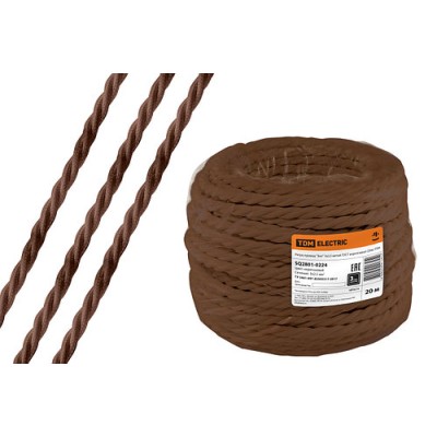 Ретро провод "Эко" 3х2,5 витой ГОСТ коричневый (20м) TDM Ретро провод "Эко" 3х2,5 витой ГОСТ коричневый (20м) TDM