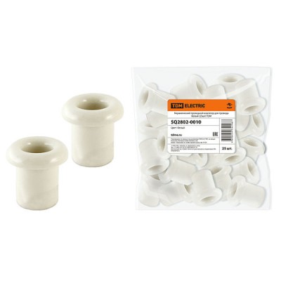 Керамический проходной изолятор для провода белый (25шт) TDM Керамический проходной изолятор для провода белый (25шт) TDM