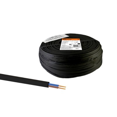 Шнур ШВВП 2х0,5 ГОСТ (100м), черный TDM Шнур ШВВП 2х0,5 ГОСТ (100м), черный TDM