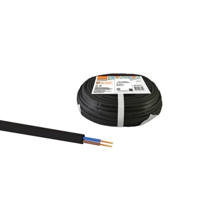 Шнур ШВВПмб 2х0,5 (50м), черный Народный Шнур ШВВПмб 2х0,5 (50м), черный Народный