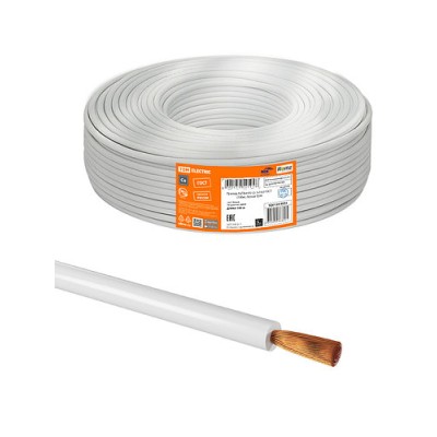 Провод ПуГВнг(А)-LS 1х10,0 ГОСТ (100м), белый TDM Провод ПуГВнг(А)-LS 1х10,0 ГОСТ (100м), белый TDM