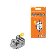 Грозозащита коаксиального кабеля TV/SAT/CATV, F-штекер/F-штекер, 75 Ом, DC-3 ГГц, газ, 100Вт, с заземляющим