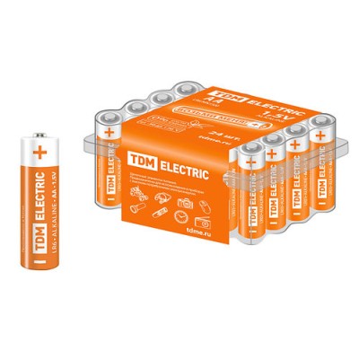 Элемент питания LR6 AA Alkaline 1,5V BOX-24 TDM Элемент питания LR6 AA Alkaline 1,5V BOX-24 TDM