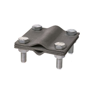Зажим соединительный 4-х болтовой штырь-полоса/прут, штырь Ø16 - полоса 40х4/прут Ø6-16 мм, термодиффузия Зажим соединительный 4-х болтовой штырь-полоса/прут, штырь Ø16 - полоса 40х4/прут Ø6-16 мм, термодиффузия