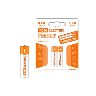 Аккумулятор AAA-600 mAh Ni-MH BP-2 TDM Аккумулятор AAA-600 mAh Ni-MH BP-2 TDM