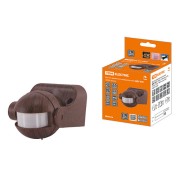 Датчик движения настенный ДДС-02В (1100Вт, 5-480с, 6м, 5+Лк, 180гр, IP44), "ЭКО" венге TDM