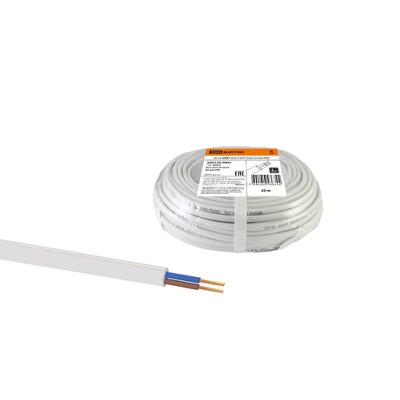 Шнур ШВВП 2х0,5 ГОСТ (20м), белый TDM Шнур ШВВП 2х0,5 ГОСТ (20м), белый TDM