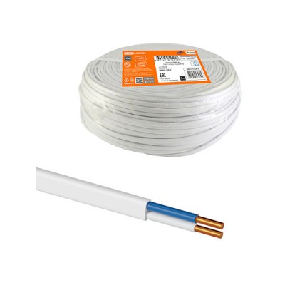 Провод ПВВП 2х1 ГОСТ (100м), белый TDM Провод ПВВП 2х1 ГОСТ (100м), белый TDM