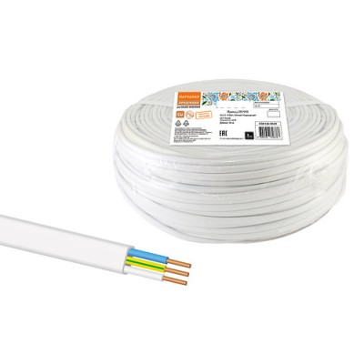 Провод ПУСП 3х2,5 (30м), белый Народный Провод ПУСП 3х2,5 (30м), белый Народный