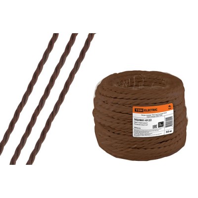 Ретро провод "Эко" 2х2,5 витой ГОСТ коричневый (50м) TDM Ретро провод "Эко" 2х2,5 витой ГОСТ коричневый (50м) TDM