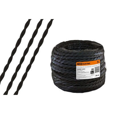 Ретро провод "Эко" 2х2,5 витой ГОСТ черный (20м) TDM Ретро провод "Эко" 2х2,5 витой ГОСТ черный (20м) TDM