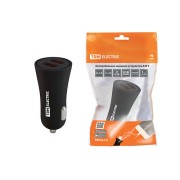 Автомобильное зарядное устройство, АЗУ 2, 2,1 А, 2 USB, черный, TDM