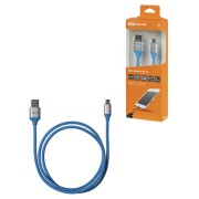 Дата-кабель, ДК 16, USB - micro USB, 1 м, силиконовая оплетка, голубой, TDM