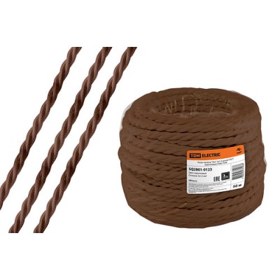 Ретро провод "Эко" 3х1,5 витой ГОСТ коричневый (50м) TDM Ретро провод "Эко" 3х1,5 витой ГОСТ коричневый (50м) TDM