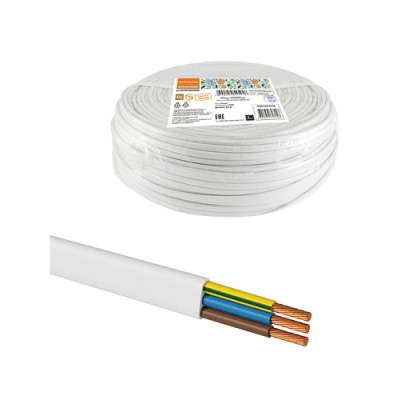 Шнур ШВВПмб 3х0,75 (50м), белый Народный Шнур ШВВПмб 3х0,75 (50м), белый Народный