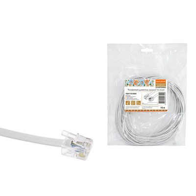 Телефонный удлинитель народный 15м, белый Телефонный удлинитель народный 15м, белый