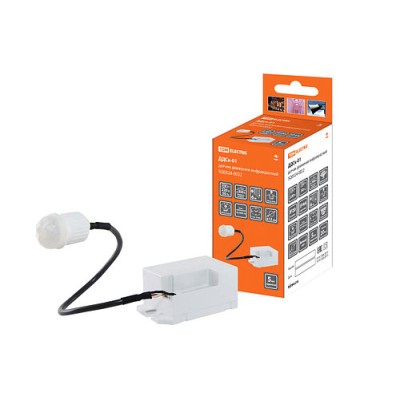 Датчик движения скрытый ДДСк-01 800Вт, 5сек/8мин, 6м, 10/2000лк, 120(сбоку)+360(сверху)гр, IP20/IP44, TDM Датчик движения скрытый ДДСк-01 800Вт, 5сек/8мин, 6м, 10/2000лк, 120(сбоку)+360(сверху)гр, IP20/IP44, TDM