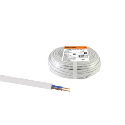 Шнур ШВВП 2х0,75 ГОСТ (20м), белый TDM Шнур ШВВП 2х0,75 ГОСТ (20м), белый TDM