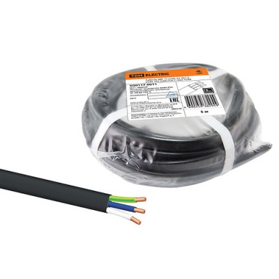 Кабель ВВГ-П нг(А)-LS 3х1,5 ок(N, PE)-0,66 ГОСТ (5м) TDM Кабель ВВГ-П нг(А)-LS 3х1,5 ок(N, PE)-0,66 ГОСТ (5м) TDM