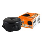 Коробка распаячная фарфоровая D7,8х4,5см черная TDM