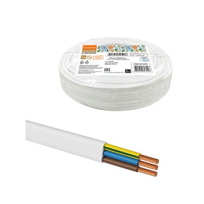 Шнур ШВВПмб 3х0,5 (20м), белый Народный Шнур ШВВПмб 3х0,5 (20м), белый Народный