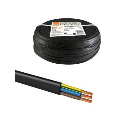Шнур ШВВПмб 3х0,5 (50м), черный Народный Шнур ШВВПмб 3х0,5 (50м), черный Народный
