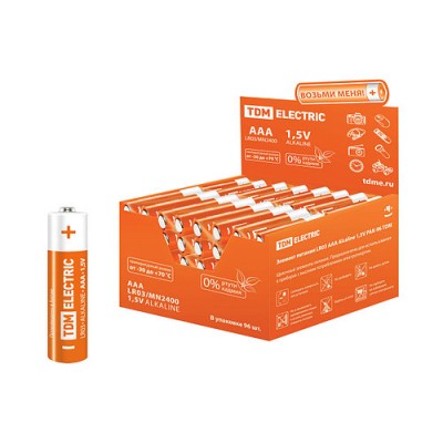 Элемент питания LR03 AAA Alkaline 1,5V PAK-96 TDM Элемент питания LR03 AAA Alkaline 1,5V PAK-96 TDM