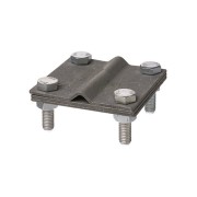 Зажим соединительный 4-х болтовой с контактной пластиной полоса-прут, полоса 40х4 - прут Ø6-10 мм,