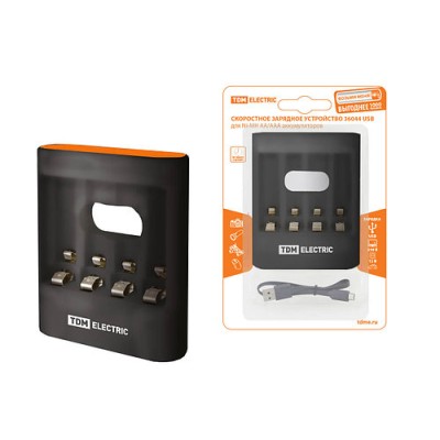 Зарядное устройство 36044 (3600 mA 4 слота АА/ААА 4 кан.USB) TDM Зарядное устройство 36044 (3600 mA 4 слота АА/ААА 4 кан.USB) TDM
