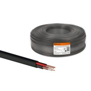 Кабель для видеонаблюдения КВК-П-2 2х0,5 мм² (200м), для наружной прокладки, черный "VISION" TDM