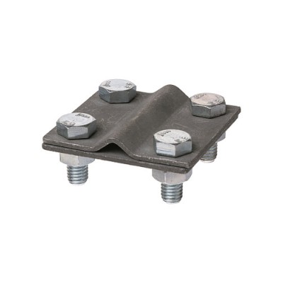 Зажим соединительный 4-х болтовой полоса-прут, полоса 30х4 - прут Ø6-10 мм, термодиффузия (упак. 1 шт.) TDM Зажим соединительный 4-х болтовой полоса-прут, полоса 30х4 - прут Ø6-10 мм, термодиффузия (упак. 1 шт.) TDM