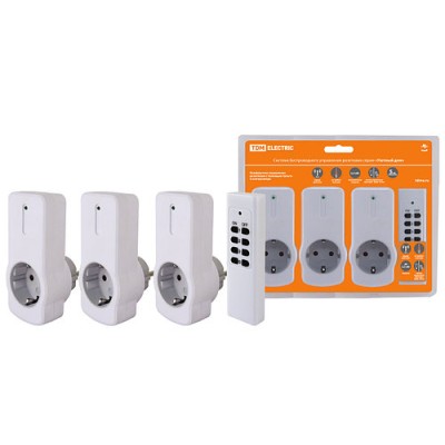 Комплект для беспроводного управления розетками ПУ3-Р1.3 (3 приемника) "Уютный дом" TDM Комплект для беспроводного управления розетками ПУ3-Р1.3 (3 приемника) "Уютный дом" TDM