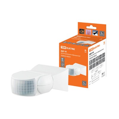 Датчик движения настенный ДДС-05 1200Вт, 10-420с, 12м , 3+лк, 180гр, IP65, TDM Датчик движения настенный ДДС-05 1200Вт, 10-420с, 12м , 3+лк, 180гр, IP65, TDM