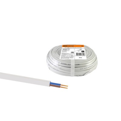 Шнур ШВВП 2х0,5 ГОСТ (50м), белый TDM Шнур ШВВП 2х0,5 ГОСТ (50м), белый TDM