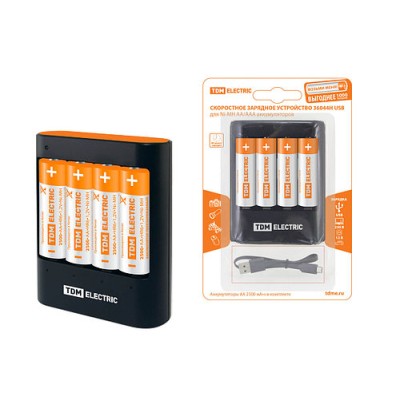 Зарядное устройство 36044Н (3600 mA 4 слота АА/ААА 4 кан.+4xAA2500 USB) TDM Зарядное устройство 36044Н (3600 mA 4 слота АА/ААА 4 кан.+4xAA2500 USB) TDM