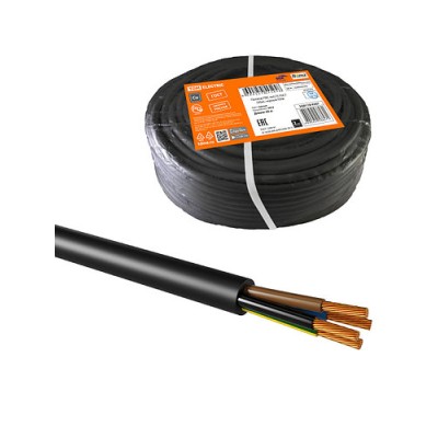 Провод ПВС 4х0,75 ГОСТ (50м), черный TDM Провод ПВС 4х0,75 ГОСТ (50м), черный TDM