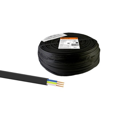 Шнур ШВВП 3х0,75 ГОСТ (100м), черный TDM Шнур ШВВП 3х0,75 ГОСТ (100м), черный TDM