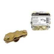 Зажим диагональный 2-х болтовой стальной с латунным покрытием ЗДСЛ95 стержень D14 - полоса 4х40/пруток