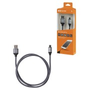 Дата-кабель, ДК 10, USB - micro USB, 1 м, тканевая оплетка, серый, TDM