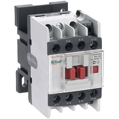 Контактор КМ-103 25А 220В 1НО+1НЗ 22118DEK Контактор КМ-103 25А 220В 1НО+1НЗ 22118DEK