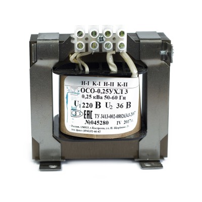 Трансформатор питания/преобразователь напряжения ОСО-0,25 220/12 УХЛ3 Texenergo te00002275 Трансформатор питания/преобразователь напряжения ОСО-0,25 220/12 УХЛ3 Texenergo te00002275