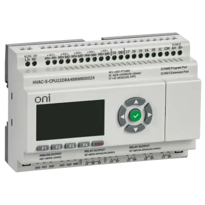 ПЛК HVAC S ЦПУ 6DI 6DO 1AI 5PT 4AO LED дисплей RS485 24В DC Расширяемая версия ONI HVAC-S-CPU22DRA48NNN00024 ПЛК HVAC S ЦПУ 6DI 6DO 1AI 5PT 4AO LED дисплей RS485 24В DC Расширяемая версия ONI HVAC-S-CPU22DRA48NNN00024