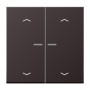 Клавиша для KNX кнопки, 2 группы, с окошком с символами «стрелки», металл, дарк AL102KO5PD